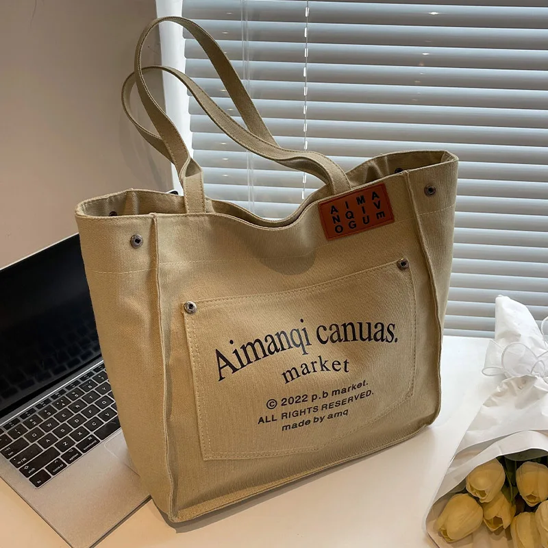 Luxury Large Capacity Shoulder Bag Women Fashion handbag Woman Canvas Versatile Class Tote sac Commuter Korean shopping bag