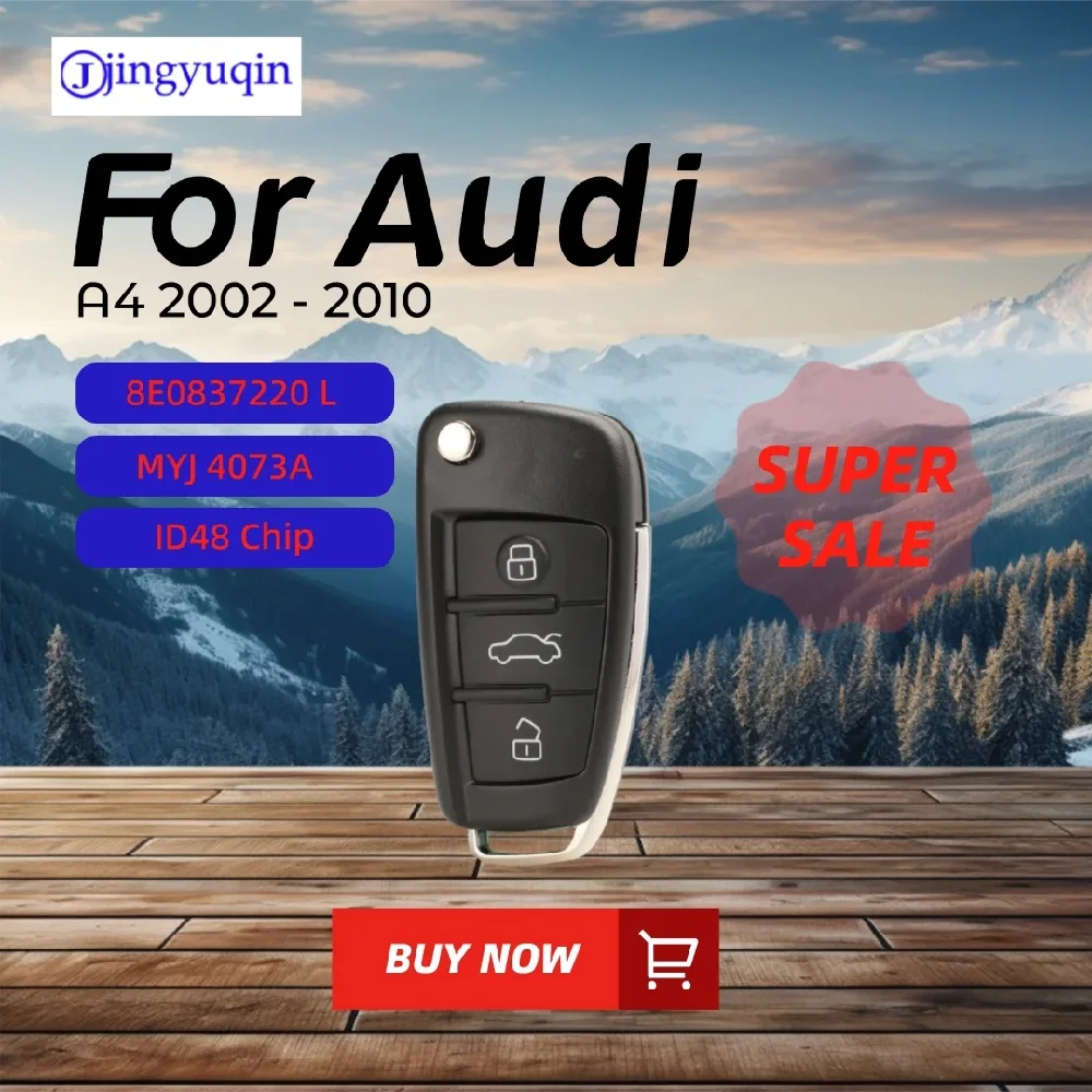 

Jingyuqin для Audi A4 2002-2010 3 кнопки 315 МГц ID48 чип FCC ID: MYJ 4427A-4073A 8EO837220L складной пульт дистанционного управления ключ от машины