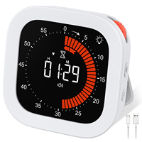 Upgraded Visual Timer Rechargeable Digital Countdown Kitchen Mechanical Cooking Timer Management Tool for Home School Office