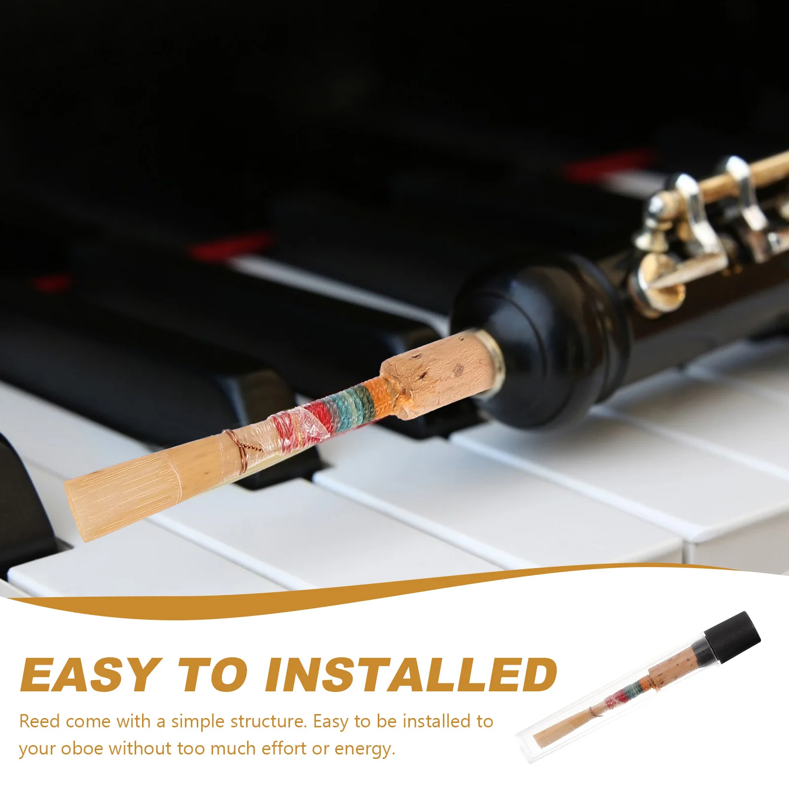

Oboe Compact Instrument Accessory Playing Reeds Replacement Thinner Tip R om Color Natural Copper H made No Burrs Easy