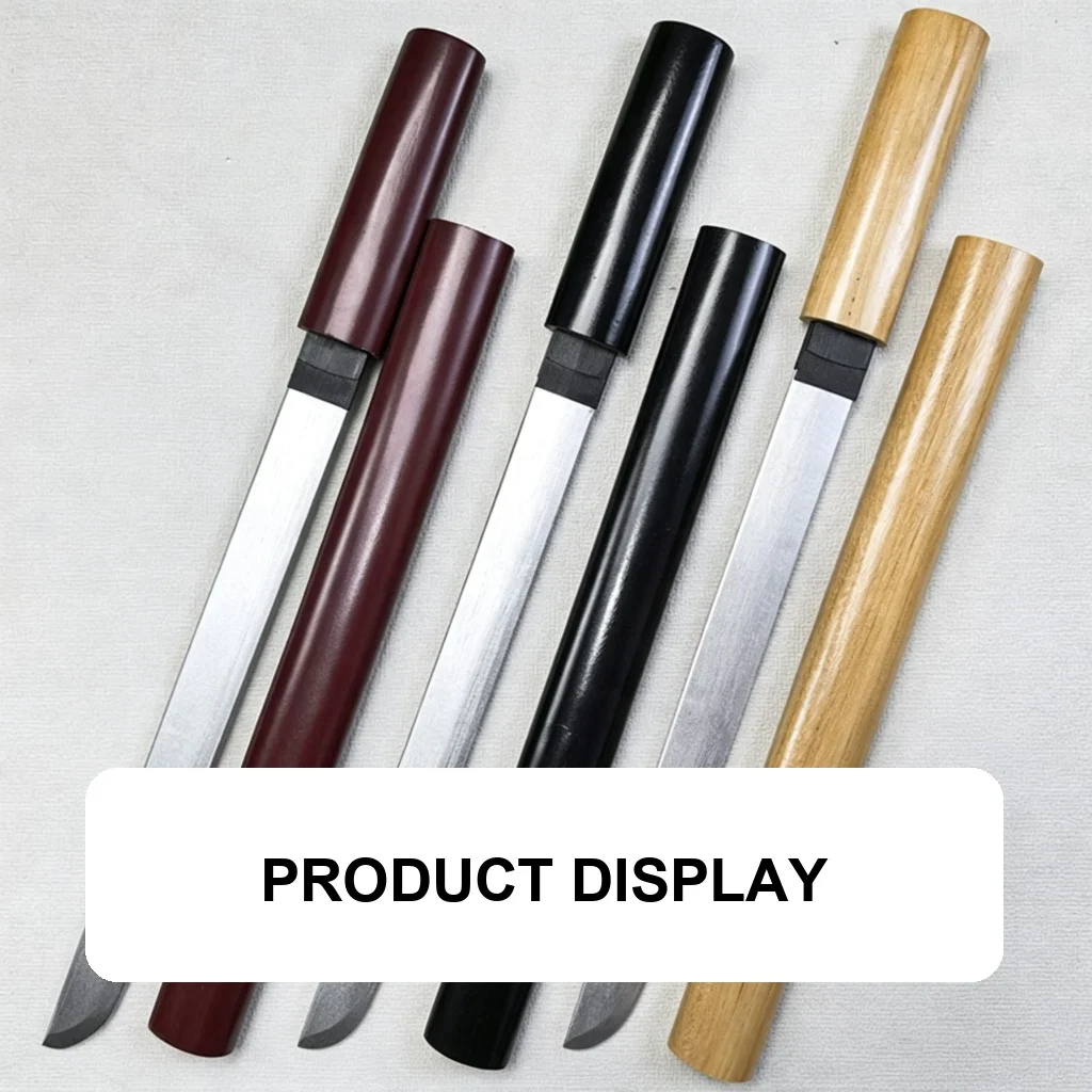 Wooden Sword with Sheath, Wooden Sword, Iaido Short Sword, Samurai Blade, Kendo Practice Toy Sword, Tang Horizontal Sword, Bamboo Wooden Sword