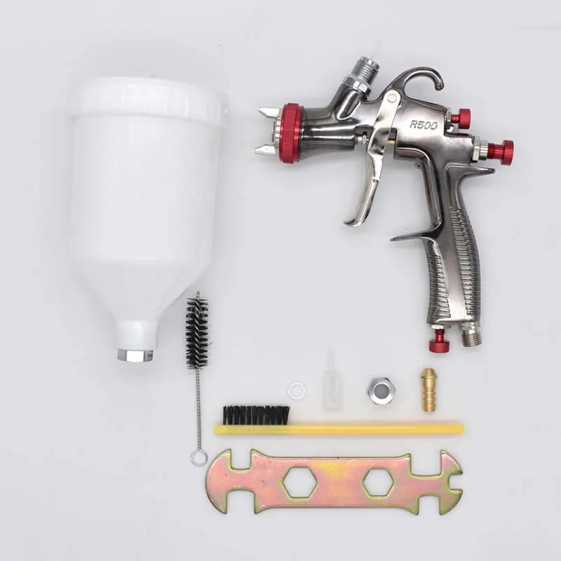 High Quality Spray Gun For Cars R500 1.3/1.5/1.7/2.0mm Nozzle 600cc Paint Gun Water Based Airbrush For Finish Painting Air Tool