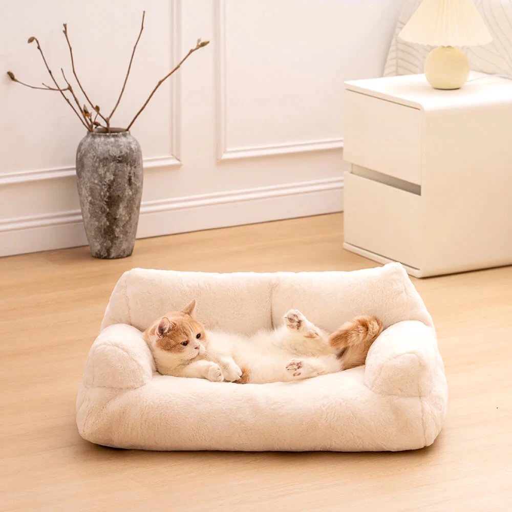 Fur Summertime Pet Cat Nest Sofa Modern Puppy Small Animal Kitten Dog Bed Couch Cushion Bedding Indoor Kennel House 2023