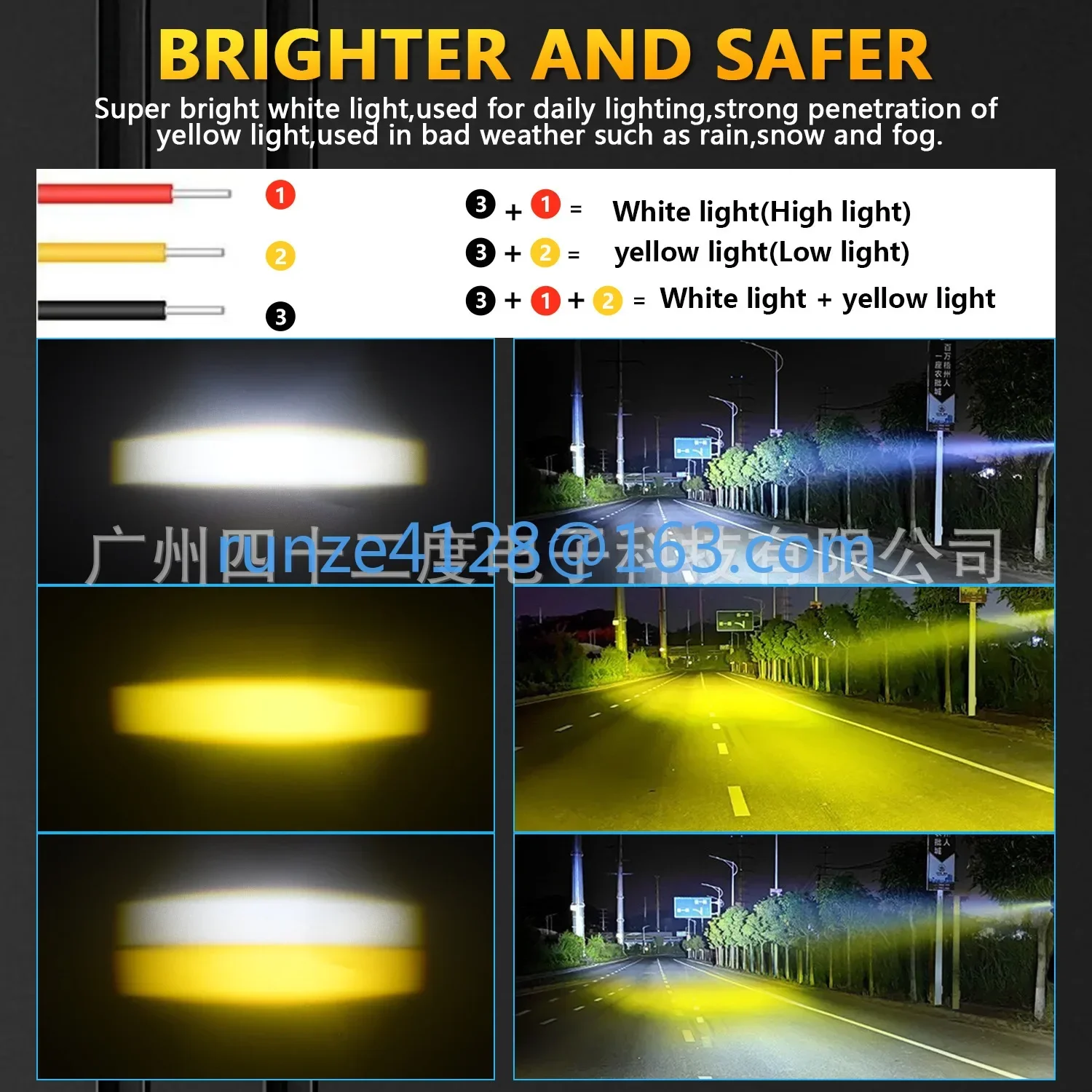 LED motorcycle spotlights dual color lens small steel cannon electric motorcycle spotlights modification LED lights