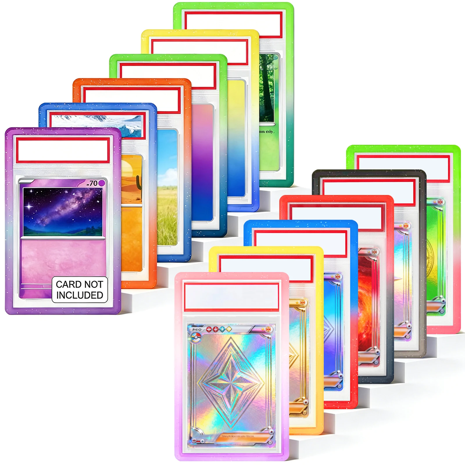 12-Pack TPU Slab Protector Graded Guard Bumper Guard for PSA Graded  Color Glitter Limited Edition 12 Color Combination