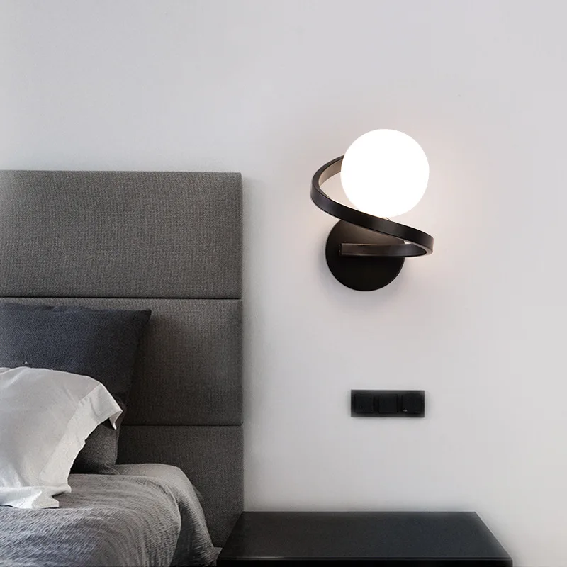 

Bedside wall lamp reading lamp minimalist modern bedroom wall lamp minimalist creative rotary hotel hallway wall lamp