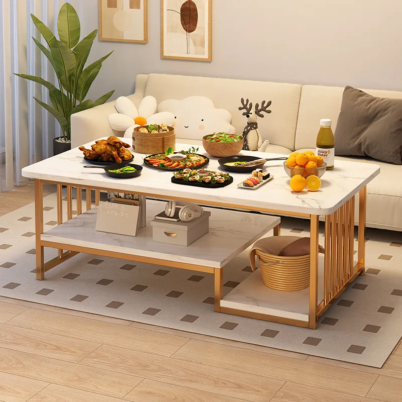 Coffee table living room home rental house small apartment new sofa table double layer coffee table