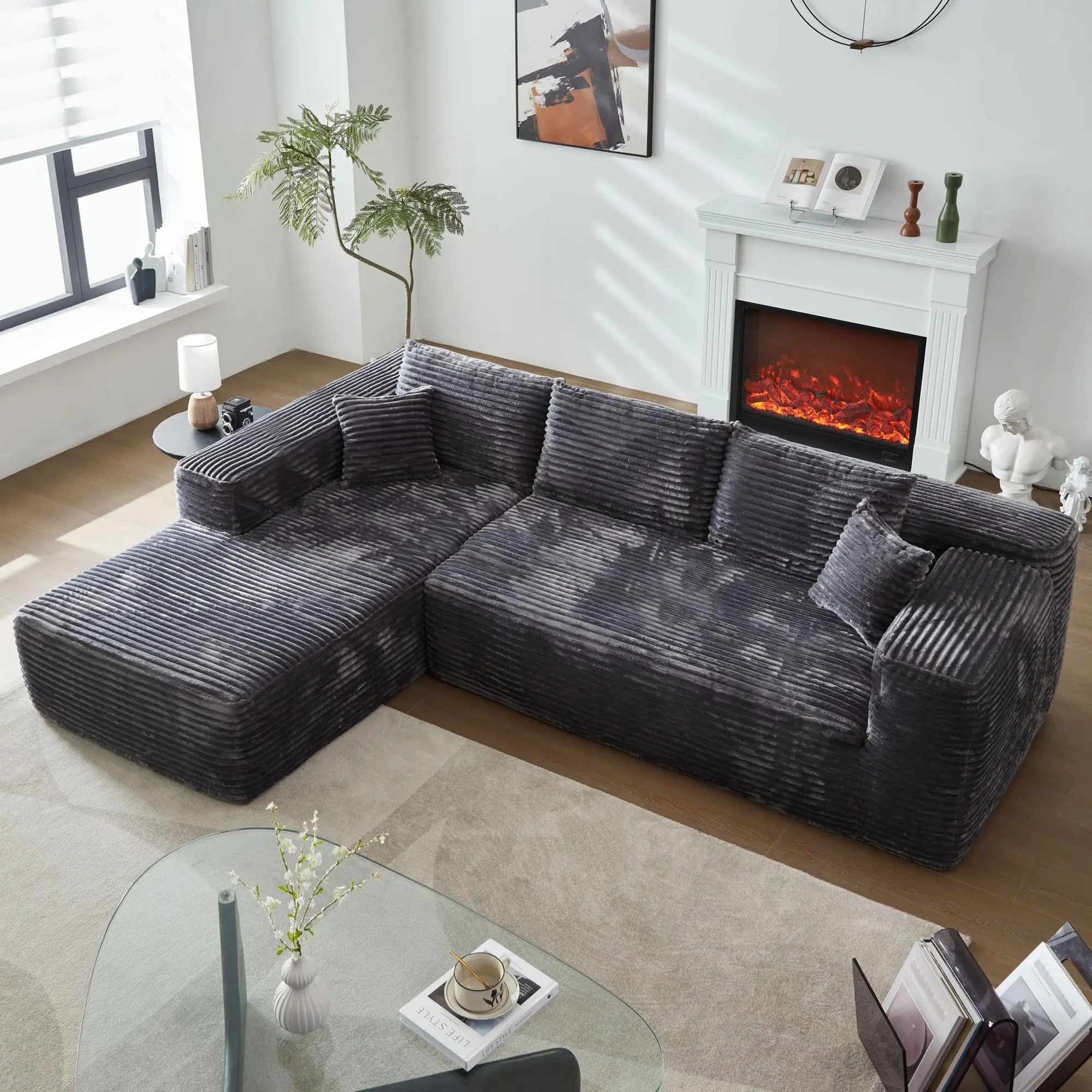 Wholesale Convertible Sofa Bed Memory Foam Vacuum Packed Modular Sectional with Storage