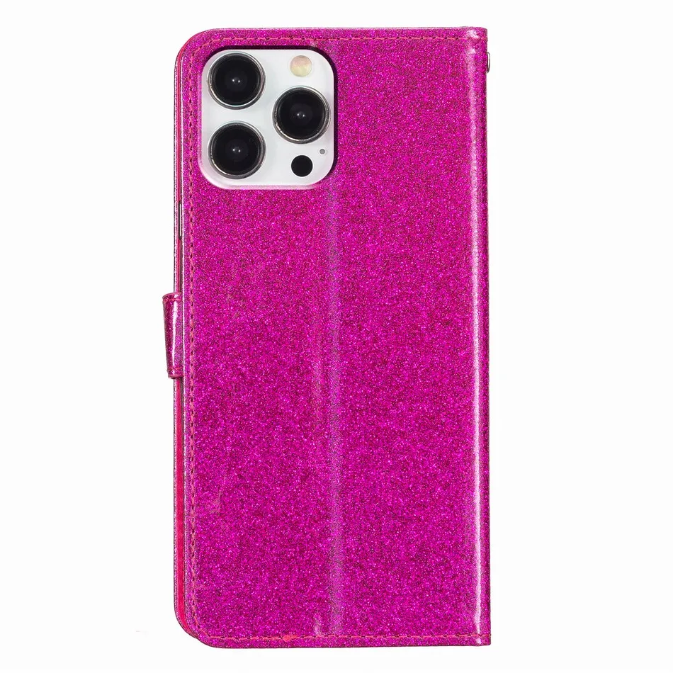 Cute Glitter Phone Case For Apple iPhone 15 14 13 11 12 Pro Max 6 6s 7 8 Plus SE 2020 Woman Kids Wallet Card Holster Cover P18D