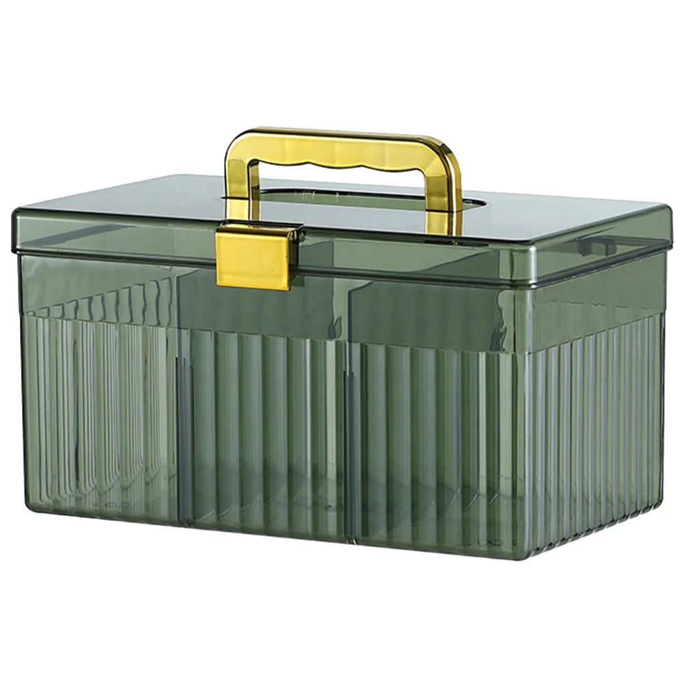 صندوق منظم أدوية بلاستيكي بسعة كبيرة، مقبض محمول، حقيبة تخزين للإسعافات الأولية في حالات الطوارئ، حقيبة سفر طبية