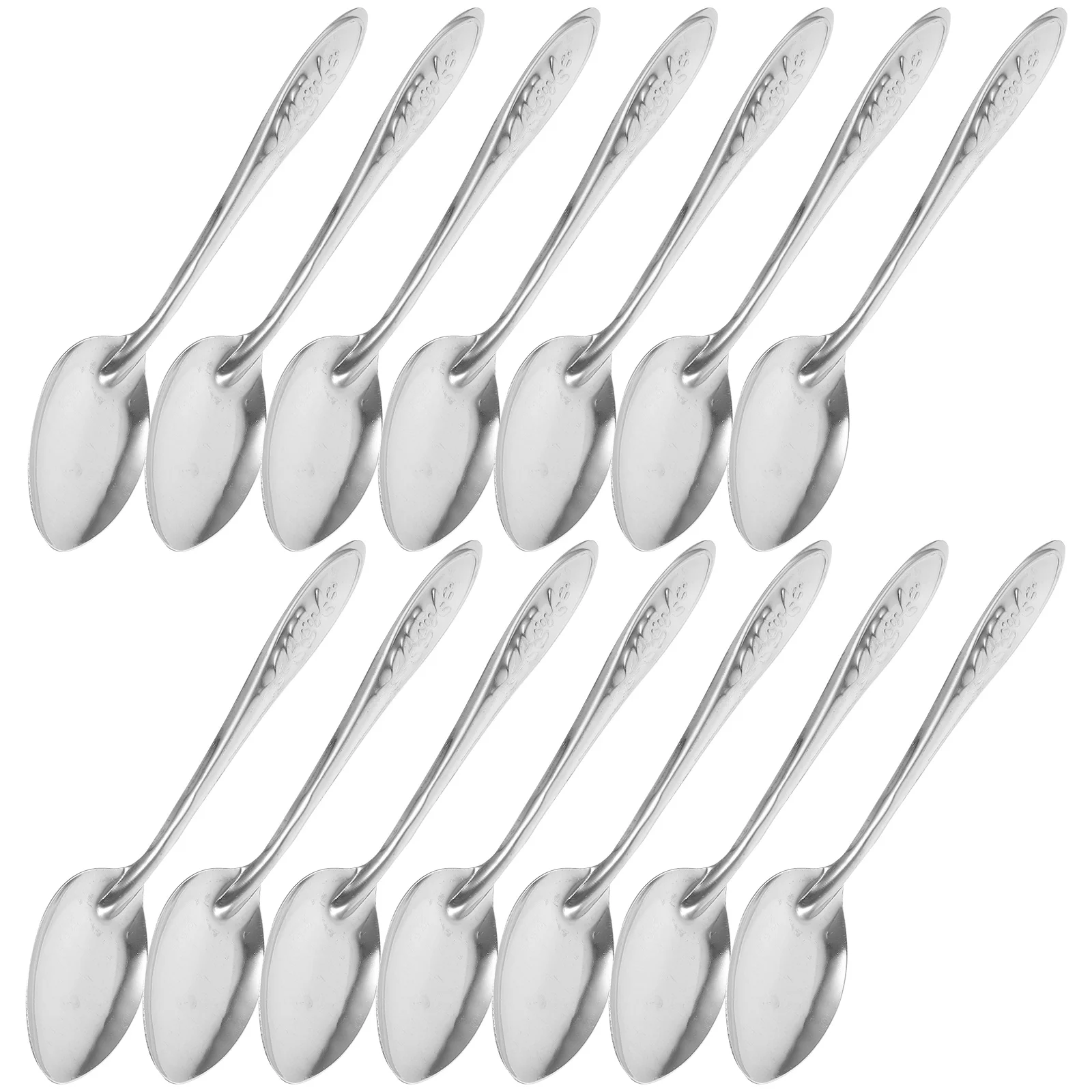 

50 Pcs Fast Food Rice Spoon Dinnerware Tea Spoons Portable Coffee Yogurt Stainless Steel Scoop Teaspoon Student Metal