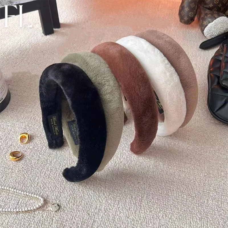 

Plush Temperament Hairband Women Korean Makeup Wash Face Headband Solid Broken Hair Band Girls Hair Accessories