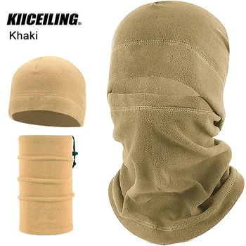 Kiiceiling-ダブルデッキ戦術帽子、厚いフリース、暖かい、防風、サイクリング、ハイキング、釣り、アウトドア、狩猟、スカーフ、冬