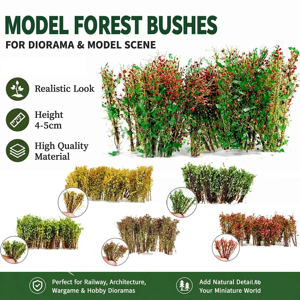 Simulated Shrub Grass Model Miniature Bushes Vegetation Materials for Making Sand Table Scene Layout Decoration Materials 1Box