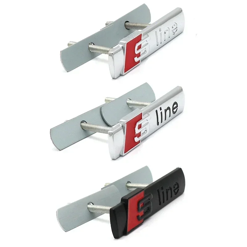 Emblema Metálico para Parrilla Delantera de Coche, Insignia Audi Sline, A4 A1 A3 A5 A6 A2 B8 B9 B7 B6 B5 B4 B3 B2 S4 S5 S6, Accesorios Exteriores para Auto
