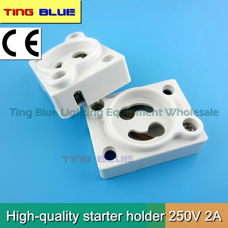 (4pcs)Fluorescent light starter holder Lamp starter lamp holder High quality PC flame retardant 500V 2A