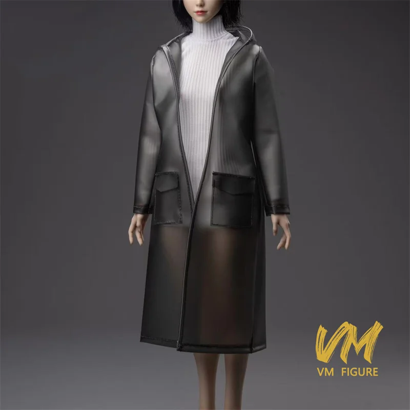 CTC-012 1/6 модный женский плащ с капюшоном матовый прозрачный дождевик модель одежды подходит для 12 дюймов солдатская фигурка тела куклы