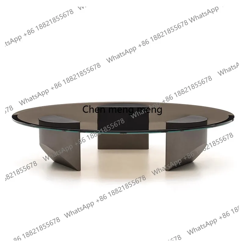 

Living Room Light Luxury Coffee Tables Italian Minimalist Tempered Glass Round Coffee Tables Simple Home Furniture