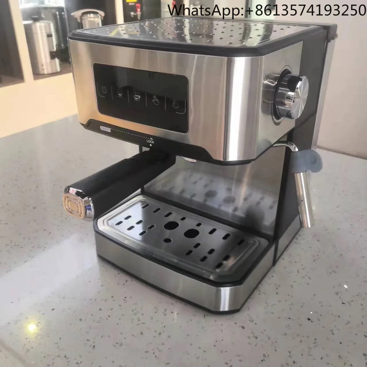 

19bar Stainless Steel Semi-Automatic Espresso Coffee Machine Electric Powered Household Cappuccino Latte Maker