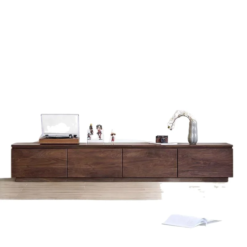 All solid wood TV cabinet small apartment floor coffee table