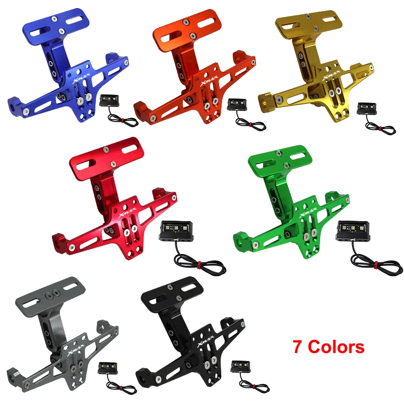 For YAMAHA XMAX X-MAX 125 250 400 Motorcycle Adjustable Rear Tail Tidy License Plate Holder Bracket LED Light Accessories