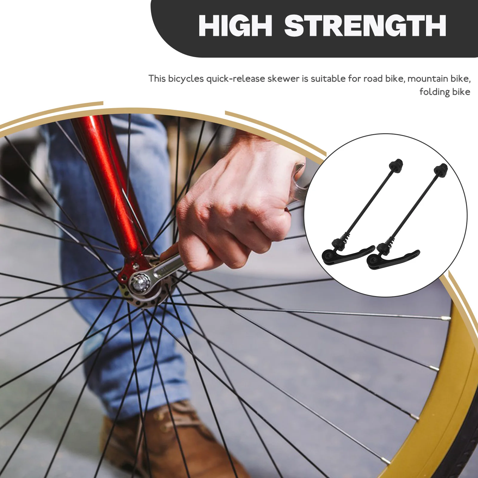

1 Pair Quick Release Bike Skewer Universal Metal Bicycle Wheel Locking Skewer With Springs Durable Lightweight Mountain Road