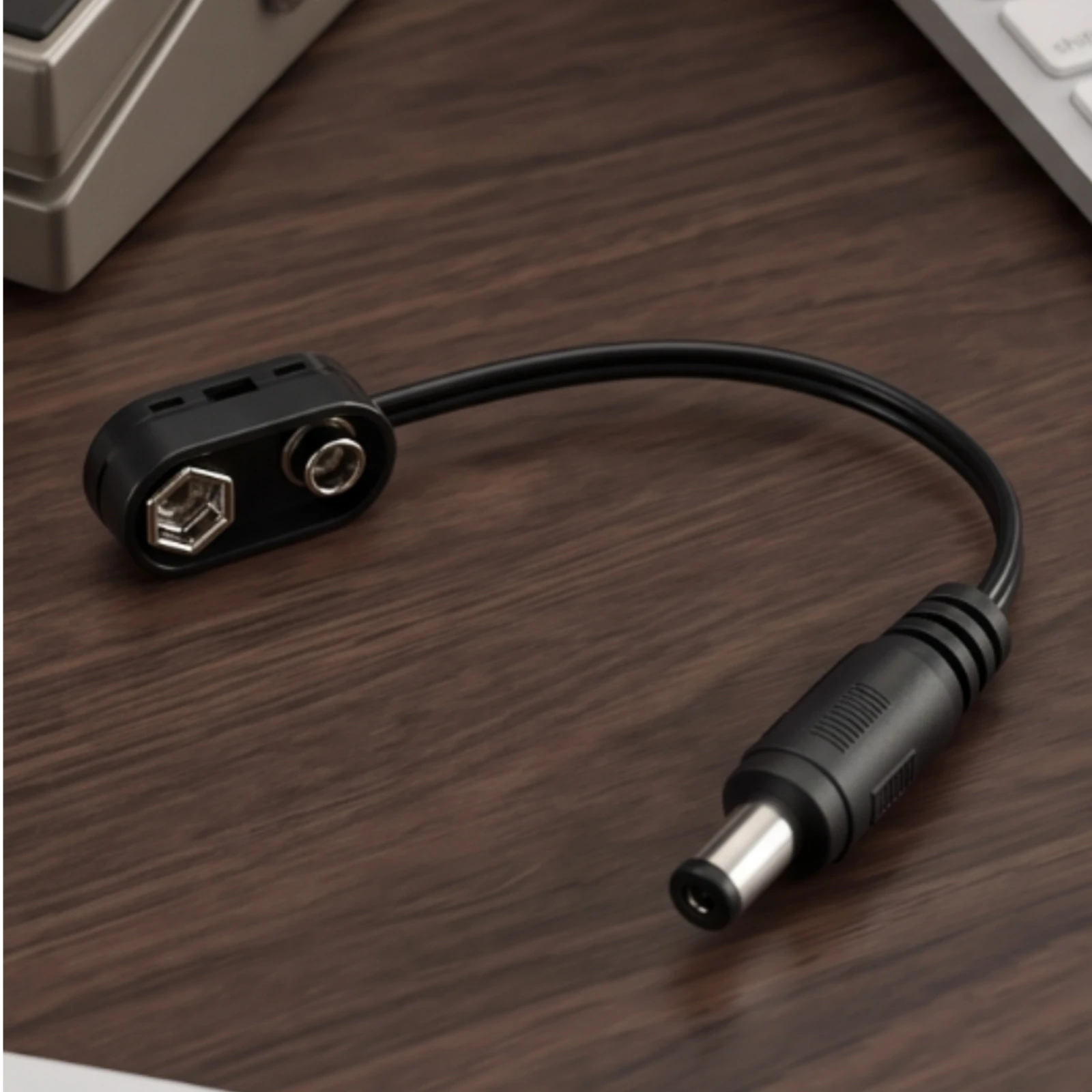 9V Battery Snap to DC Cable Inner Negative Battery Clip to DC Adapter Low-Noise Pure Current for Guitarists, Rehearsal