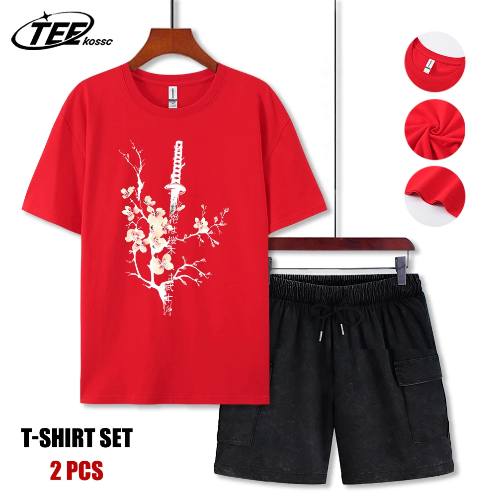 

Japanese In Cherry Blossoms Creative Men T Shirt Loose Casual Short Sleeve Cotton Trendy Tee Suit Summer Hip Hop Unisex Clothes