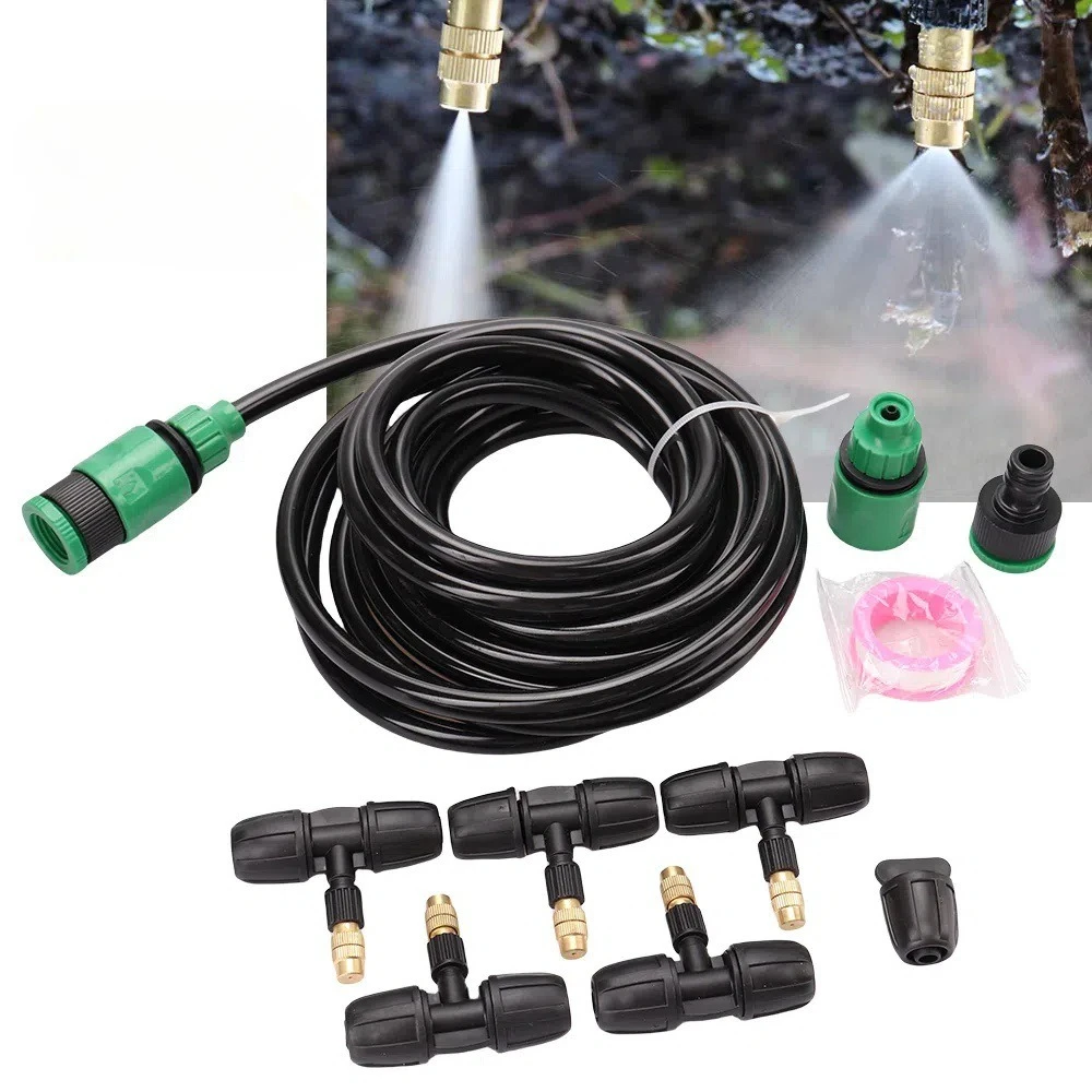 

Комплекты систем полива для орошения растений, система охлаждения запотевания сада на открытом воздухе с регулируемыми латунными насадками-распылителем, шланг 8/11 мм