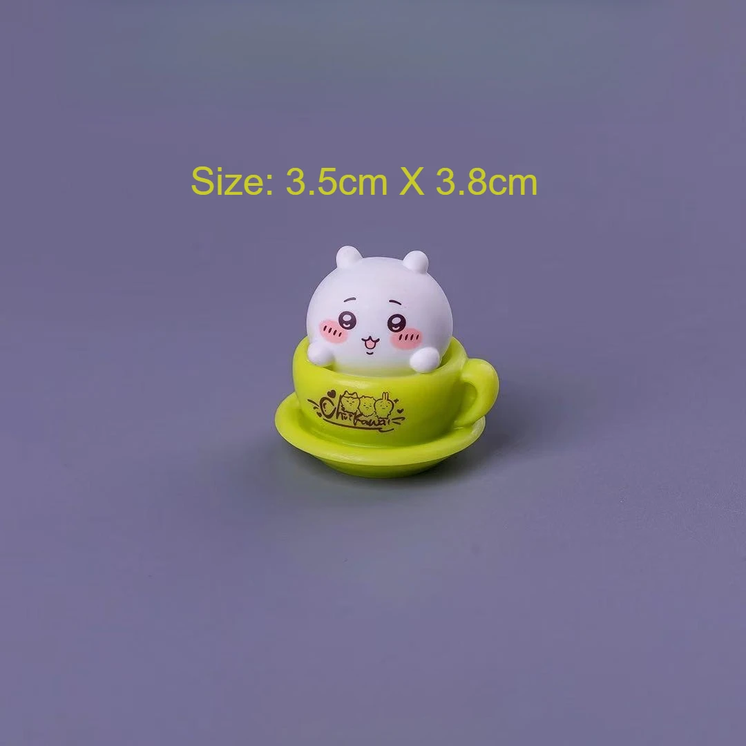 Chiikawa Rotating Cup Figure Kawaii Anime Mini Desk Decor Cartoon Collectible Desktop Ornament Cute Room Decor Gift view 5