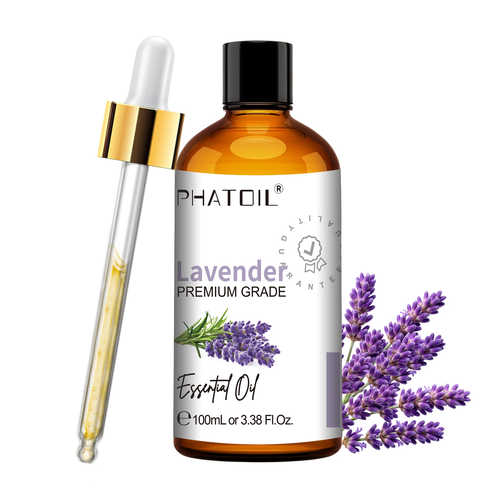PHATOIL Aceite Esencial Puro de 100 ml para Difusor, Fabricación de Velas - Aceites de Lavanda, Sándalo, Eucalipto, Menta, Canela y Vainilla