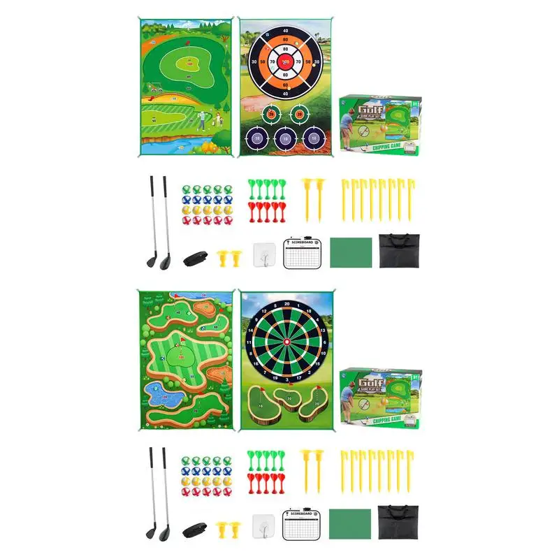 

Golf Chipping Practice Mat 2-in-1 Golf Training Mat For Chipping Putting Darting Golf Game For Backyard Garden Activities For