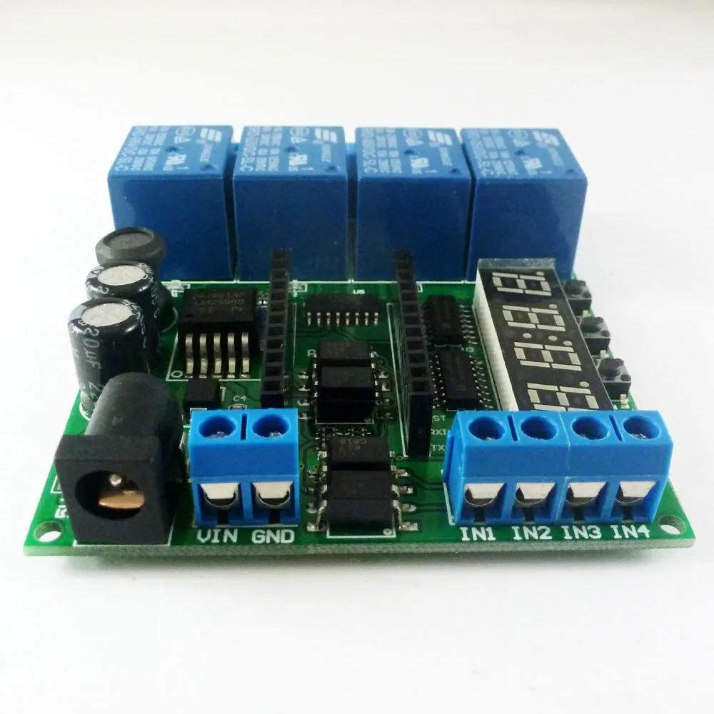 

DC 5V 12V 24V 4 CH Pro mini PLC Board Relay Shield Module For Arduino Delay Timer Switch