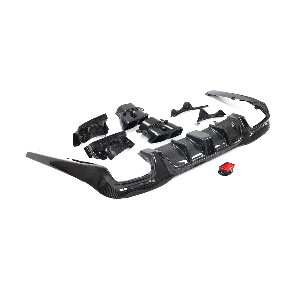 Product Customization Carbon Fiber Rear Diffuser forMercedesBenz S Class W222 S63 S65 AMG Sedan 2018-2020 Carbon Black