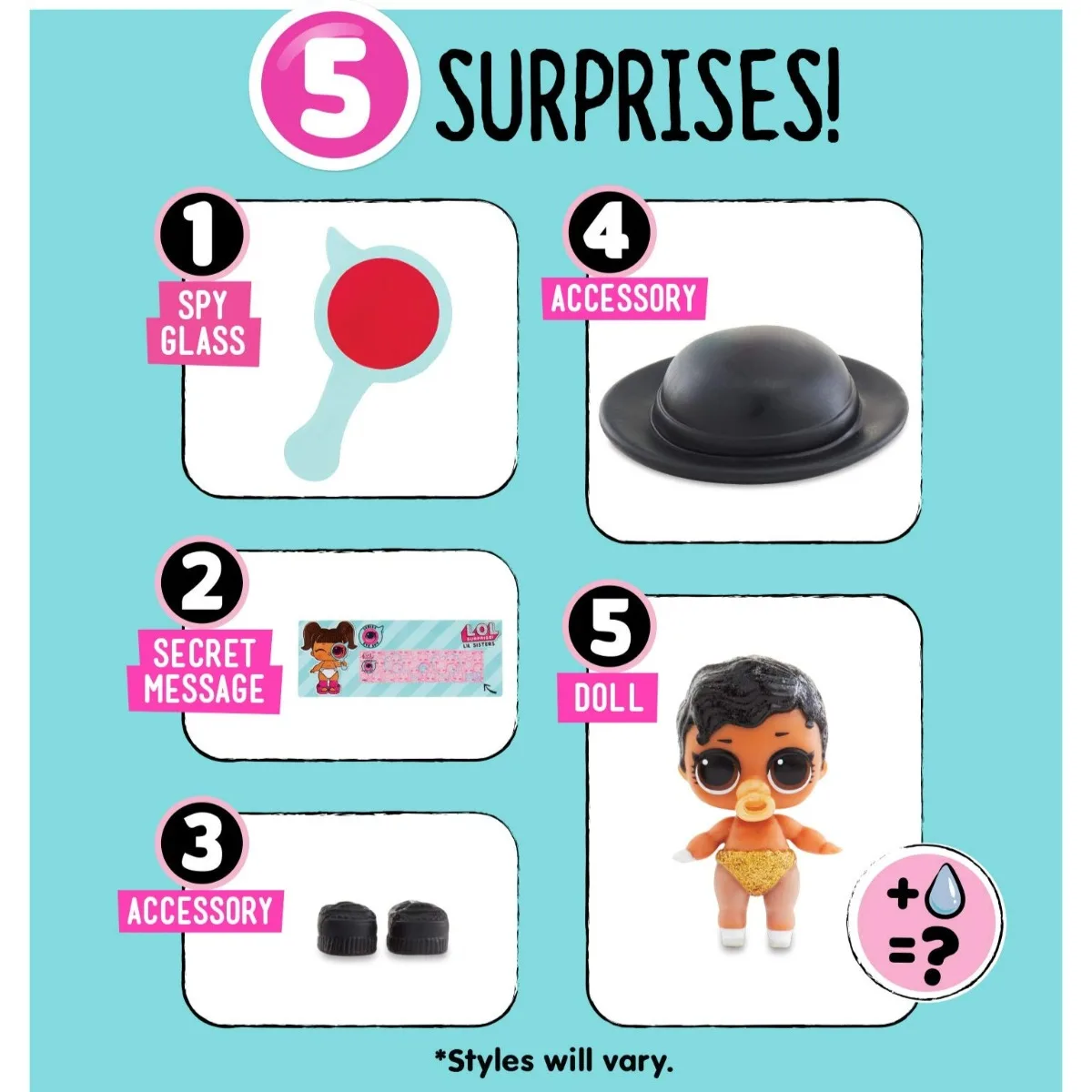 LOL Überraschung! Lil Sisters Serie 2 Blind Ball Kawaii MGA Sammelpuppe mit 5 Überraschungen Farbwechsel Baby-Spielzeug Geschenke – Detail 2