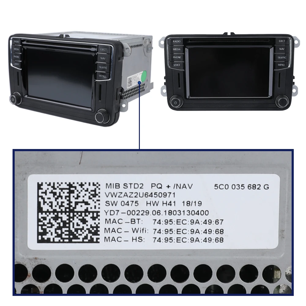 Obrázek 6: Matná LCD dotek obrazovka displej oem 6.5 palec TDO-WVGA0633F00045 pro VW MIB STD2 odhalit 682 680 684 200 řada auto DVD navigátor