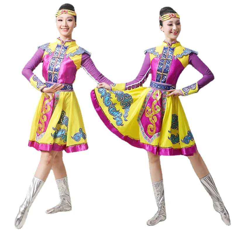 Ladies Mongolian costume female dance Mongolian summer adult new modern ethnic style Mongolian female art test costume