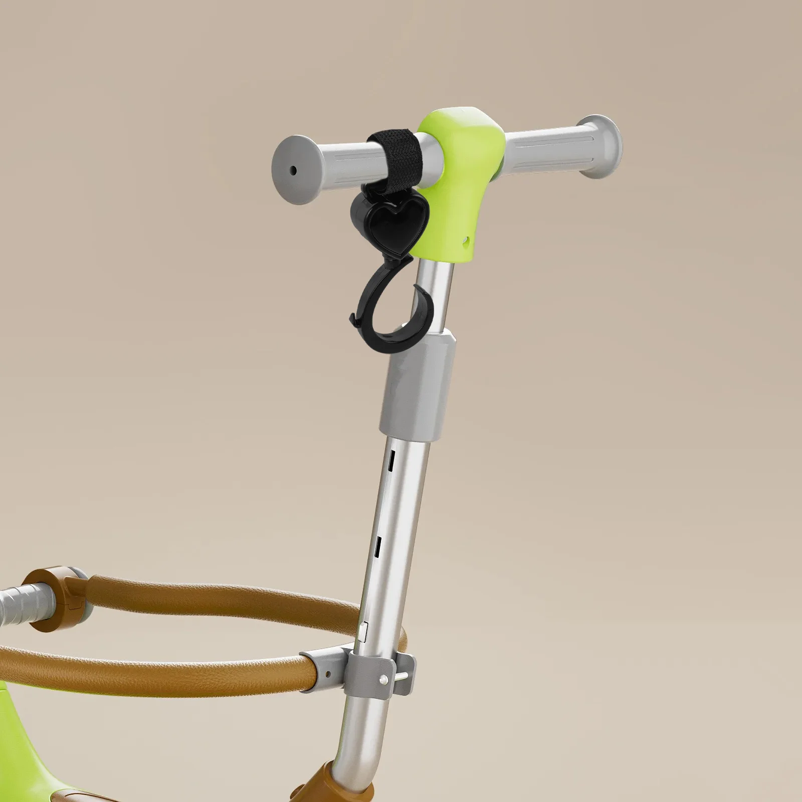 2 قطعة ملحقات منظم عربة الأطفال خطافات دوارة على شكل قلب لحقيبة حفاضات كرسي يدفع باليدين وحامل التسوق