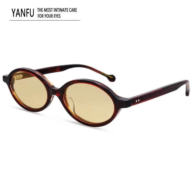 

New Top Quality Small Oval Sunglasses Woman Fashion Eyewear Women Beach Acetate Tendy Outdoor UV400 Travel Glasses Ladies 146mm