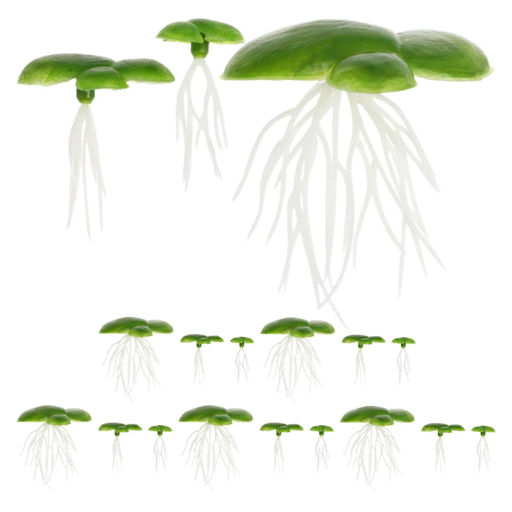 

6Pack Artificial Floating Duckweed Robust Plastic Roots for Aquarium Fish Tank Decor Simulation Green Plants Fish Plants