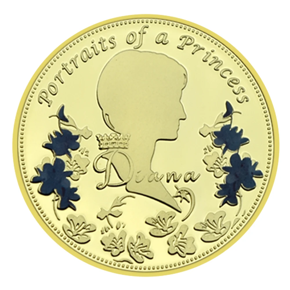 Princess Diana Commemorative Coin Nice Royal Challenge Coin The Last Rose of England Gold/Silver Plated Coin Fans Collection