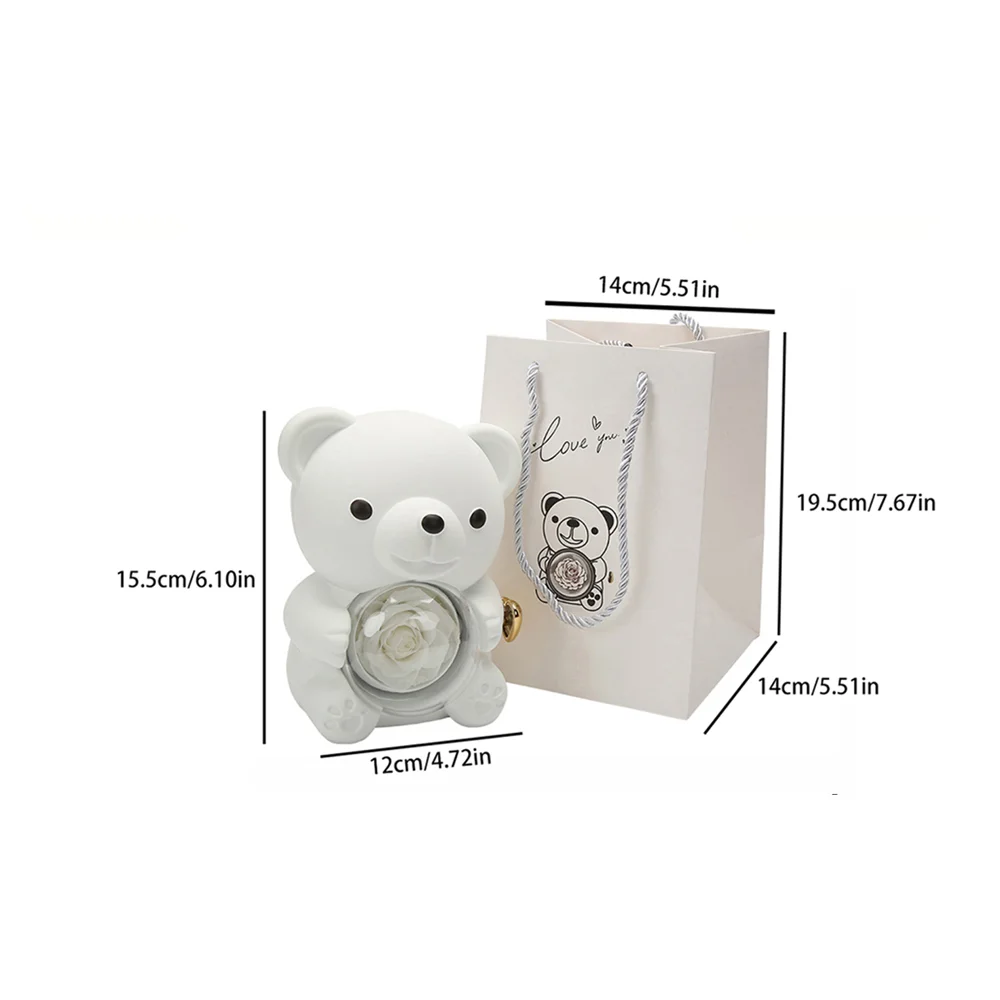 925 Sterling Silver Custom Photo Projection Pendant Necklace With Colorful Bear Cute Gift Box Valentine's Day Birthday Popular - Image 4