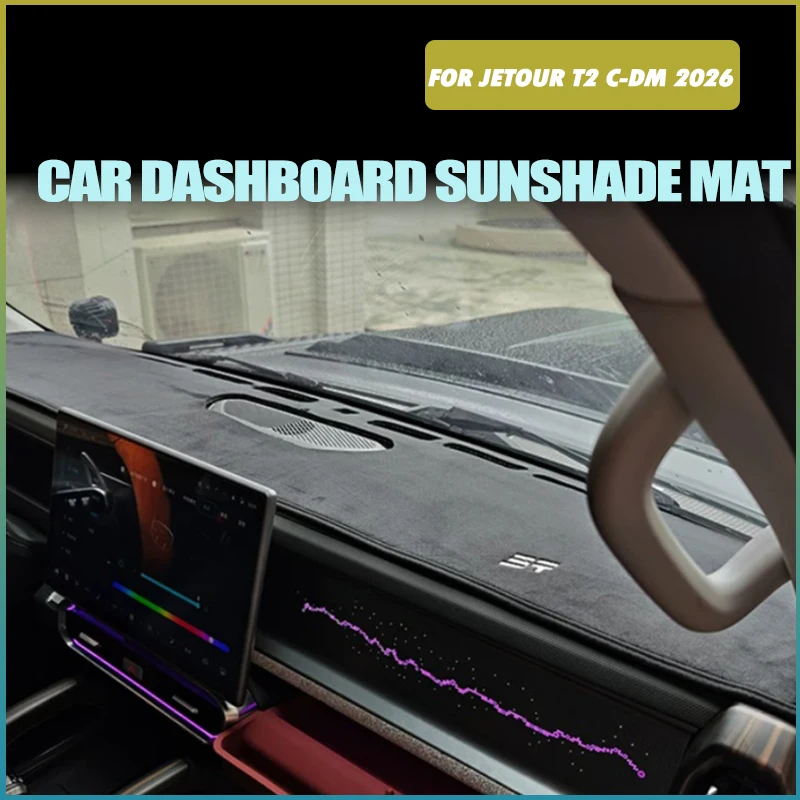 Tapis pare-soleil pour tableau de bord de voiture compatible avec JETOUR Traveler T2 C-DM 2026, tapis pare-soleil isolant thermique pour console centrale de voiture modifiée
