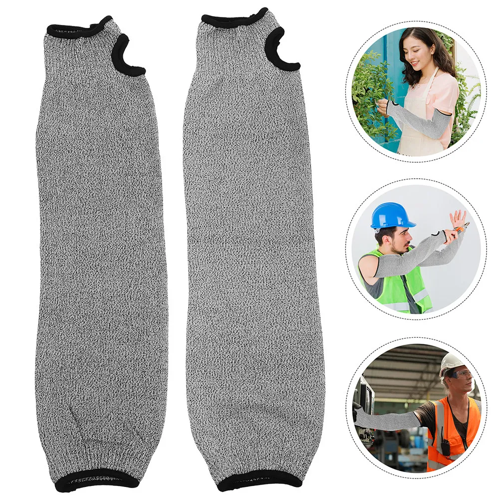 

2Pcs Cut Resistant Arm Sleeves Thumb Hole Protective Arm Guard Slash Resistant Forearm Sleeve Work Safety Protection Clothing