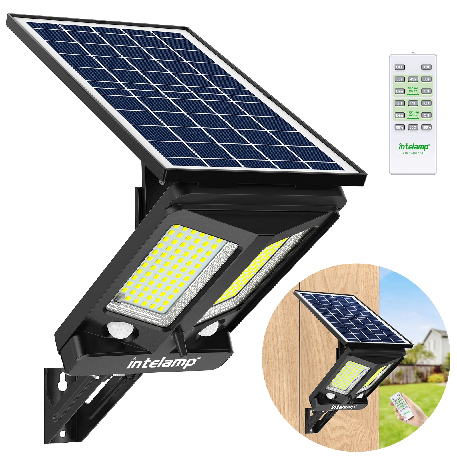 luz solar ao ar livre com controle remoto super bright flood lights ip65 waterproof wall lamp decoracao do jardim modos 01