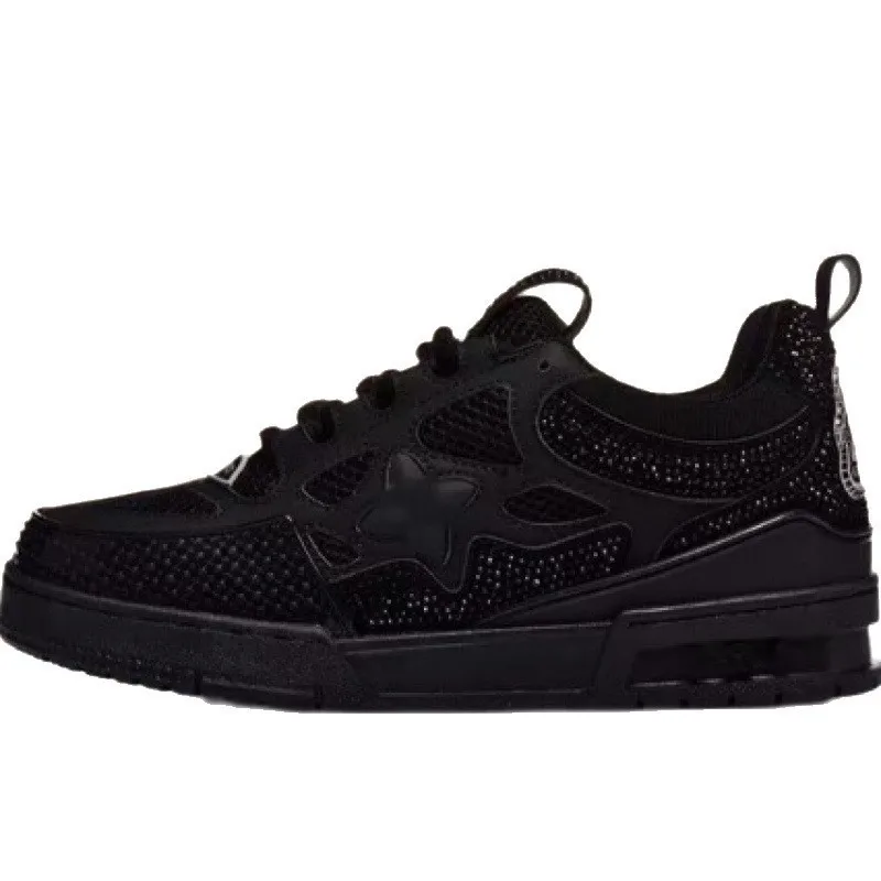 Nuevo Calzado Deportivo Unisex con Cristales Incrustados, Suela Gruesa, Estilo Dad Sneaker, para Skateboarding, Cómodo, con Masaje, Antideslizante y Resistente al Desgaste