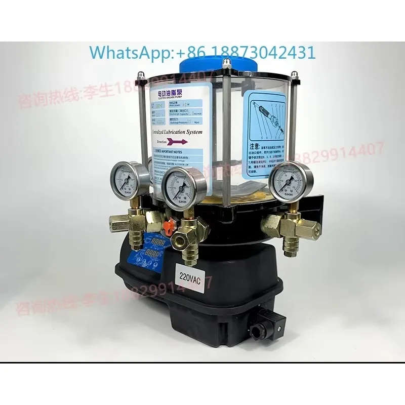 Mixing plant 4 liters, 4 outlets, 380V electric yellow oil pump with time controller, automatic lubricating oil pump.