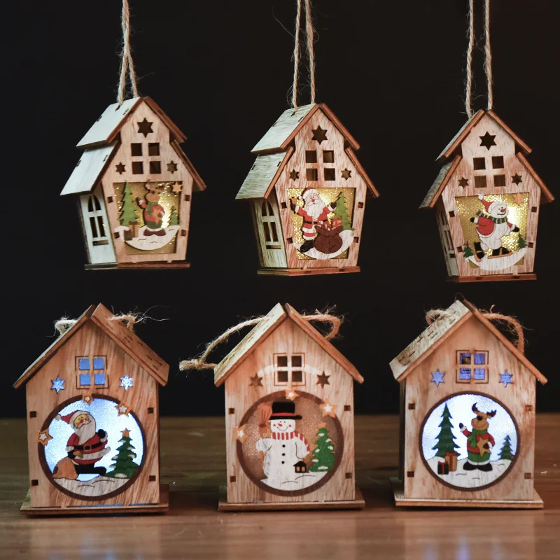 DIY Light Up Wooden Gingerbread House - Tiered Tray Centerpiece Decor for Farmhouse Christmas Tree