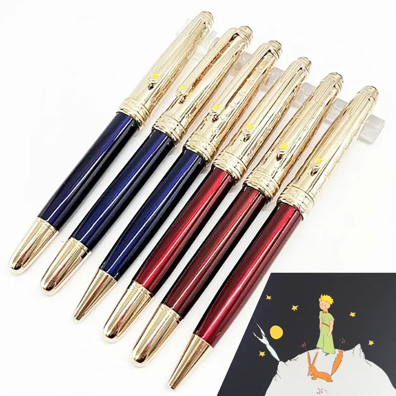 MB Le Petit Prince 163 Sliver Wave Cap Rollerball Pens Luxury Stationery Writing Smooth With Serial Number