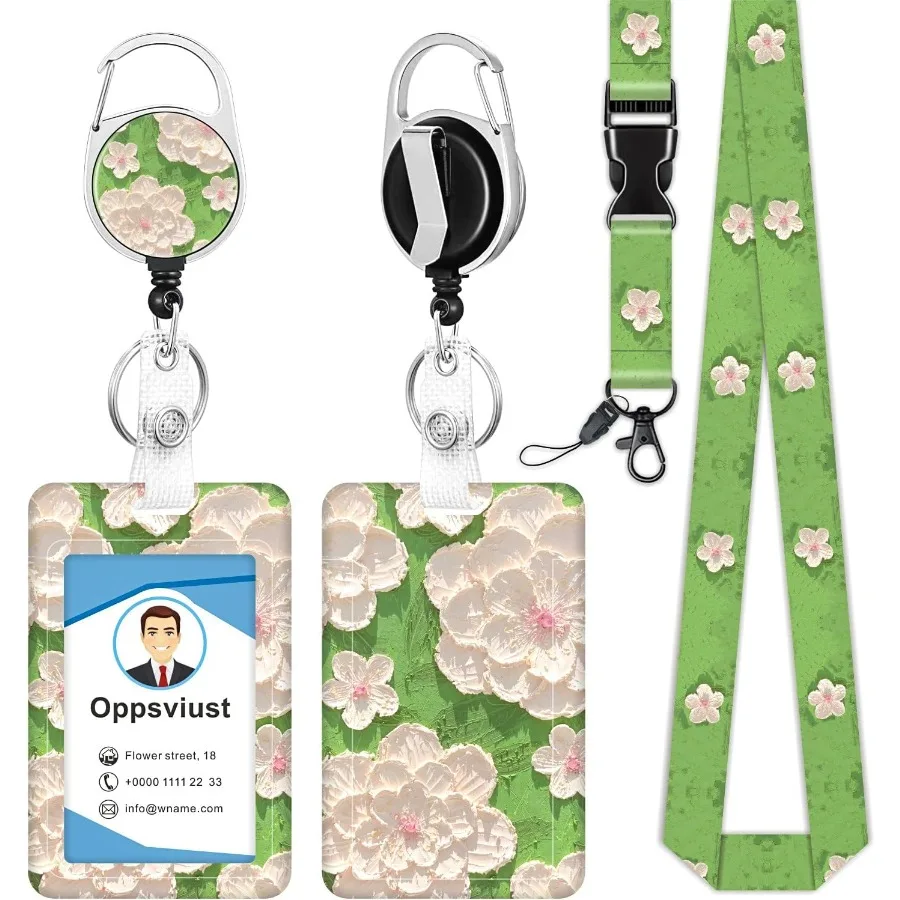 حامل شارة وحامل شارة الهوية بمشبك بكرة قابل للسحب شديد التحمل مع حامل شارة معرف بمشبك قابل للسحب مع حبل منفصل #1